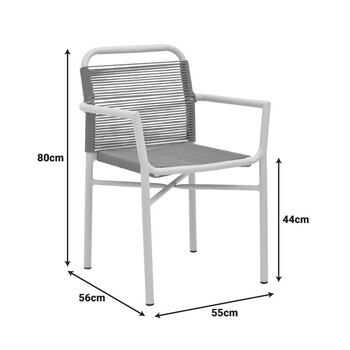 Πολυθρόνα αλουμινίου Clutch pakoworld στοιβαζόμενη λευκός σκελετός-φυσικό rattan 55x56x80εκ