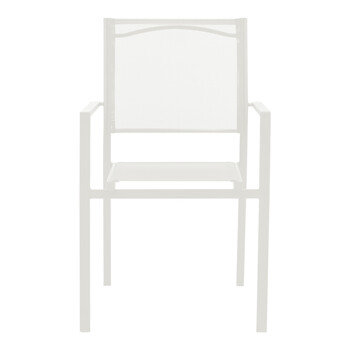 Πολυθρόνα Confidence pakoworld λευκό μέταλλο και λευκό textilene 54x54x86εκ