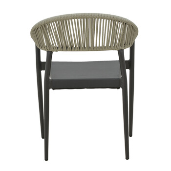 Τραπεζαρία Kliton- Elation σετ 5τεμ pakoworld  αλουμίνιο σε ανθρακί απόχρωση 80x80x74εκ