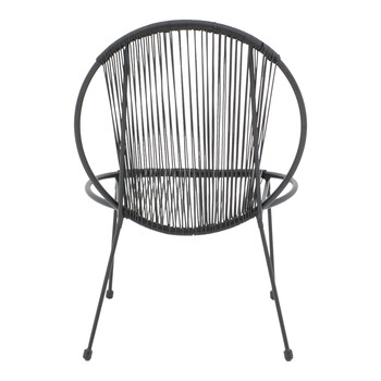 Καρέκλα κήπου Dapper pakoworld μαύρο μέταλλο-pe μαύρο 64.5x71x92.5εκ