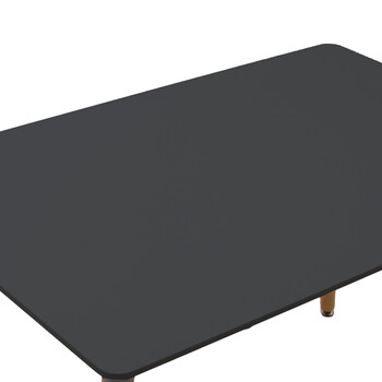 Τραπεζαρία Ezra-Natali pakoworld σετ 5τεμ pp-mdf σε μαύρη-φυσική απόχρωση 120x80x76εκ