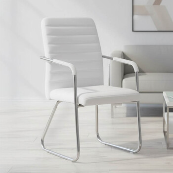 Καρέκλα επισκέπτη Sefine pakoworld λευκό pu-πόδι χρωμίου 53x45x97εκ