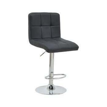 Σκαμπό μπαρ Remina pakoworld πτυσσόμενο μαύρο pu-βάση χρωμίου 44x44x112εκ 2 τμχ