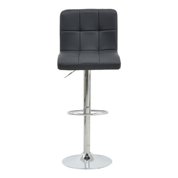 Σκαμπό μπαρ Remina pakoworld πτυσσόμενο μαύρο pu-βάση χρωμίου 44x44x112εκ 2 τμχ