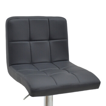 Σκαμπό μπαρ Remina pakoworld πτυσσόμενο μαύρο pu-βάση χρωμίου 44x44x112εκ 2 τμχ