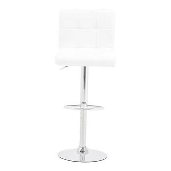 Σκαμπό μπαρ Remina pakoworld πτυσσόμενο λευκό pu-βάση χρωμίου 44x44x112εκ 2 τμχ