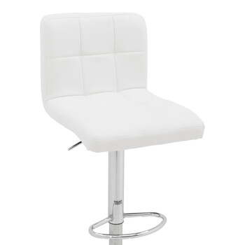 Σκαμπό μπαρ Remina pakoworld πτυσσόμενο λευκό pu-βάση χρωμίου 44x44x112εκ 2 τμχ