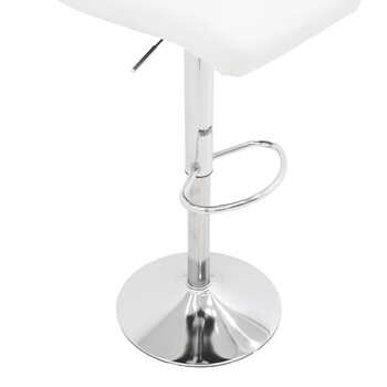 Σκαμπό μπαρ Remina pakoworld πτυσσόμενο λευκό pu-βάση χρωμίου 44x44x112εκ 2 τμχ