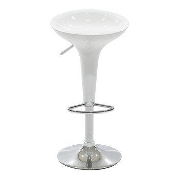 Σκαμπό μπαρ Felice pakoworld πτυσσόμενο λευκό-βάση χρωμίου 40x43x84εκ 2 τμχ