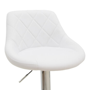 Σκαμπό μπαρ Boronez pakoworld πτυσσόμενο λευκό pu-βάση χρωμίου 47x49x112εκ 2 τμχ