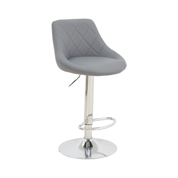 Σκαμπό μπαρ Boronez pakoworld πτυσσόμενο γκρι pu-βάση χρωμίου 47x49x112εκ 2 τμχ