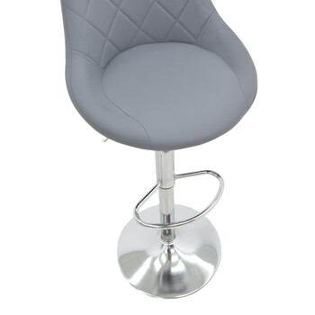 Σκαμπό μπαρ Boronez pakoworld πτυσσόμενο γκρι pu-βάση χρωμίου 47x49x112εκ 2 τμχ