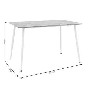 Τραπεζαρία Aurora-Cuba pakoworld σετ 5τεμ pp-mdf σε λευκή-sonoma απόχρωση120x80x75εκ