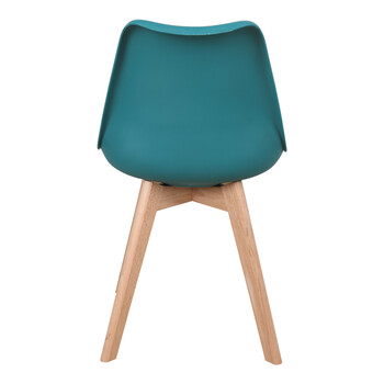 Καρέκλα Gaston pakoworld PP-PU μπλε απόχρωση- φυσικό πόδι 43x51x75εκ