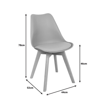 Καρέκλα Gaston pakoworld PP-PU μπλε απόχρωση- φυσικό πόδι 43x51x75εκ