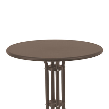 Τραπεζαρία Vergo-Obbi pakoworld 3τεμ καφέ μέταλλο Φ60x70εκ