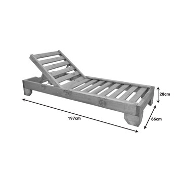Ξαπλώστρα Zalka pakoworld L1 σε φυσική απόχρωση 66x197x28εκ
