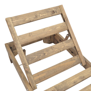 Ξαπλώστρα Fendy pakoworld ξύλο ελάτου σε καρυδί απόχρωση 71.5x200x24εκ