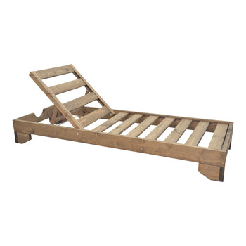 Ξαπλώστρα Fendy pakoworld ξύλο ελάτου σε καρυδί απόχρωση 71.5x200x24εκ