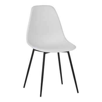 Καρέκλα Ballen pakoworld pp λευκό με μαύρα μεταλλικά πόδια 41.5x53x84.5εκ 4 τμχ