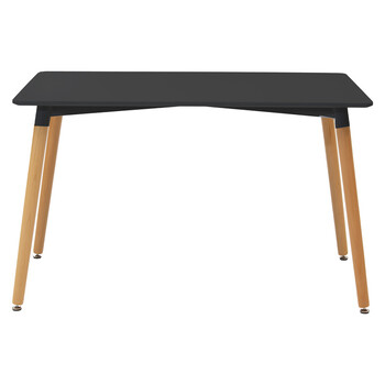 Τραπεζαρία Natali-Noor pakoworld σετ 5τεμ  MDF λευκό-μπεζ-μαύρο 120x80x76εκ