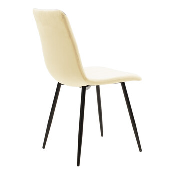 Τραπεζαρία Natali-Noor pakoworld σετ 5τεμ  MDF μαύρο-μπεζ ύφασμα 120x80x76εκ