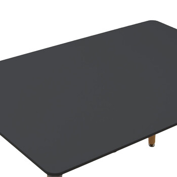 Τραπεζαρία Natali-Noor pakoworld σετ 5τεμ  MDF μαύρο-μπεζ ύφασμα 120x80x76εκ