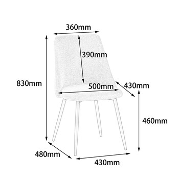 Τραπεζαρία Gustas-Giselle pakoworld σετ 5τμχ  λευκό μαρμάρου-μπουκλέ μαύρο 120x80x76εκ