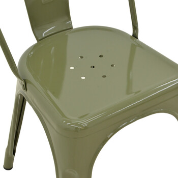 Καρέκλα Utopia pakoworld μέταλλο σε λαδί απόχρωση 44x44x85εκ