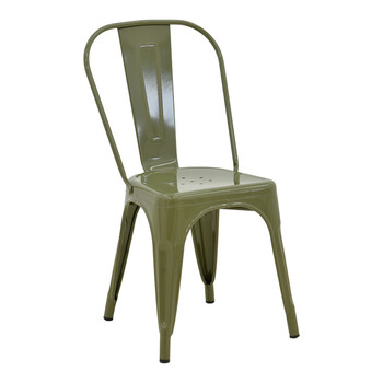 Καρέκλα Utopia pakoworld μέταλλο σε λαδί απόχρωση 44x44x85εκ