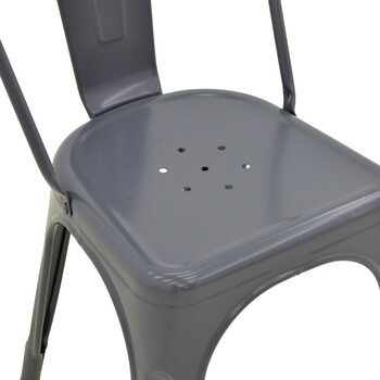 Καρέκλα Utopia pakoworld μέταλλο σε ανθρακί απόχρωση 44x44x85εκ