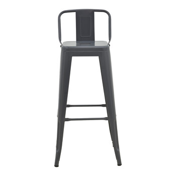 Σκαμπό μπαρ με πλάτη Utopia pakoworld μέταλλο σε ανθρακί απόχρωση 42x42x97εκ