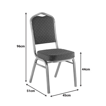 Καρέκλα συνεδρίου Hilton pakoworld στοιβαζόμενη ύφασμα μπλε-μέταλλο χρυσό 45x51x96εκ