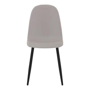 Καρέκλα Bella pakoworld ύφασμα σε γκρι με πόδι μαύρο μέταλλο 43.5x52x89εκ 4 τμχ
