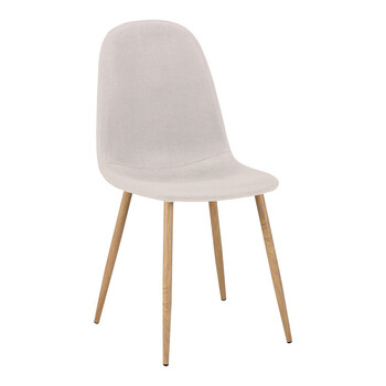 Καρέκλα Bella pakoworld ανοιχτό γκρι ύφασμα με πόδι μέταλλο σε φυσική απόχρωση 43.5x52x89εκ 4 τμχ