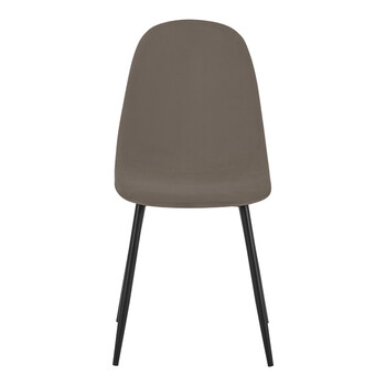 Καρέκλα Bella pakoworld γκρι-καφέ βελούδο με πόδι μαύρο μέταλλο 43.5x52x89εκ 4 τμχ