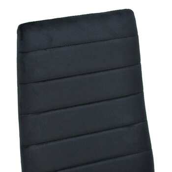 Καρέκλα Parker pakoworld βελούδο σε μαύρη απόχρωση με μαύρα μεταλλικά πόδια 39.5x48x95εκ 4 τμχ