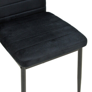 Καρέκλα Parker pakoworld βελούδο σε μαύρη απόχρωση με μαύρα μεταλλικά πόδια 39.5x48x95εκ 4 τμχ