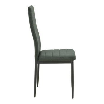 Καρέκλα Parker pakoworld ύφασμα σε ανθρακί απόχρωση με μαύρα μεταλλικά πόδια 39.5x48x95εκ 4 τμχ