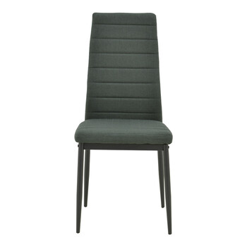 Καρέκλα Parker pakoworld ύφασμα σε ανθρακί απόχρωση με μαύρα μεταλλικά πόδια 39.5x48x95εκ 4 τμχ