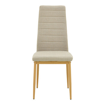 Καρέκλα Parker pakoworld μπεζ ύφασμα με μεταλλικά πόδια σε φυσική απόχρωση 39.5x48x95εκ 4 τμχ