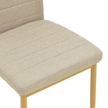 Καρέκλα Parker pakoworld μπεζ ύφασμα με μεταλλικά πόδια σε φυσική απόχρωση 39.5x48x95εκ 4 τμχ