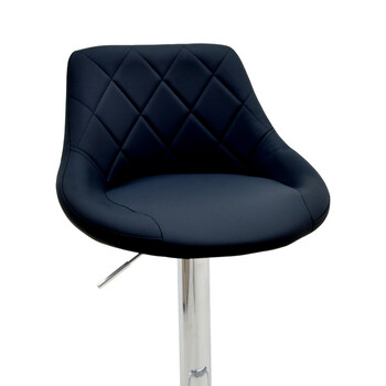 Σκαμπό μπαρ Boronez pakoworld πτυσσόμενο μαύρο pu-βάση χρωμίου 47x49x112εκ 2 τμχ