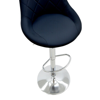 Σκαμπό μπαρ Boronez pakoworld πτυσσόμενο μαύρο pu-βάση χρωμίου 47x49x112εκ 2 τμχ