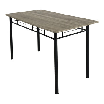 Τραπεζαρία Reforia pakoworld σετ 5τμχ mdf σε γκρι απόχρωση με μαύρα μεταλλικά πόδια 110x60x74εκ