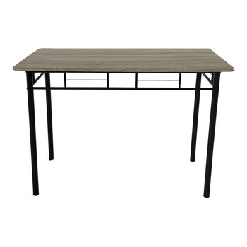 Τραπεζαρία Reforia pakoworld σετ 5τμχ mdf σε γκρι απόχρωση με μαύρα μεταλλικά πόδια 110x60x74εκ