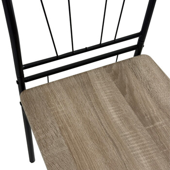 Τραπεζαρία Reforia pakoworld σετ 5τμχ mdf σε γκρι απόχρωση με μαύρα μεταλλικά πόδια 110x60x74εκ