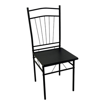 Τραπεζαρία Reforia pakoworld σετ 5τμχ mdf σε μαύρη απόχρωση με μαύρα μεταλλικά πόδια 110x60x74εκ