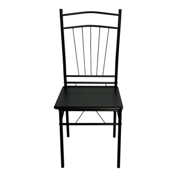 Τραπεζαρία Reforia pakoworld σετ 5τμχ mdf σε μαύρη απόχρωση με μαύρα μεταλλικά πόδια 110x60x74εκ