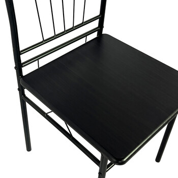 Τραπεζαρία Reforia pakoworld σετ 5τμχ mdf σε μαύρη απόχρωση με μαύρα μεταλλικά πόδια 110x60x74εκ